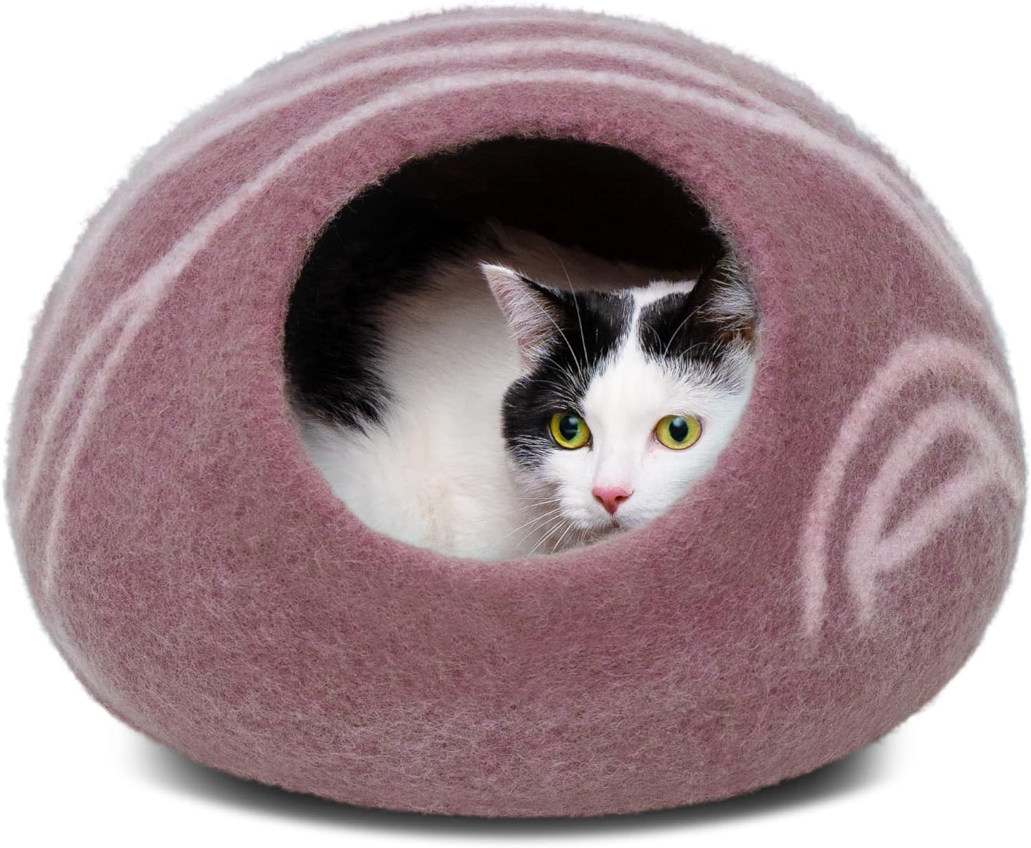 Cat Cave – Premium Felt Cat Bed for Indoor Cats, Handmade 100% Merino Wool (Light Shades)