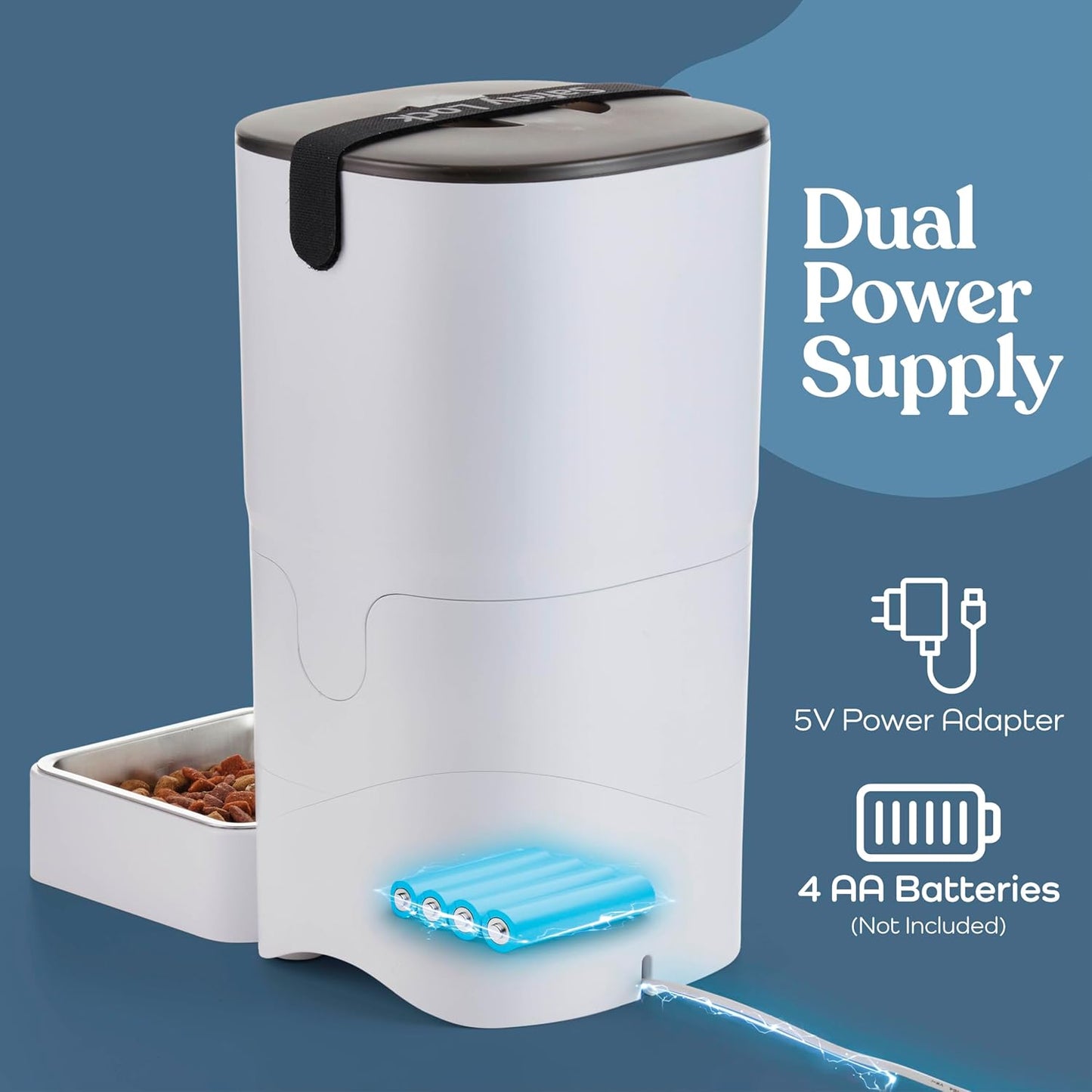 Smart Automatic Cat or Dog Feeder - 6-L Reliable Automatic Cat Food Dispenser with Display LCD Screen for Easy Set up